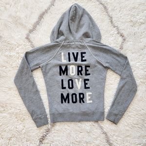 Victoria's Secret PINK University Zip Up Hoodie Sweatshirt Heather Grey Sz S